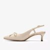 Zapatos de salón con lazo Zarey de piel color crema para mujer Zapatos de salón con lazo Zarey de piel color crema para mujer