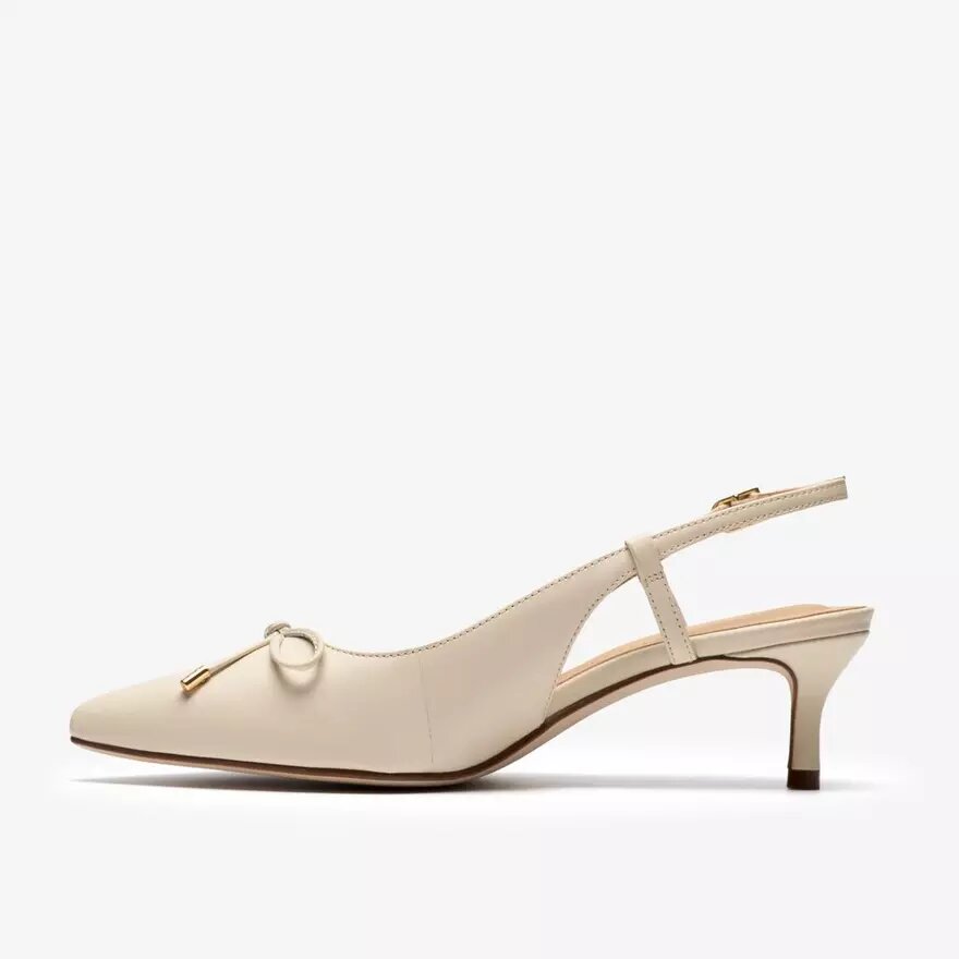 Zapatos de salón con lazo Zarey de piel color crema para mujer Zapatos de salón con lazo Zarey de piel color crema para mujer