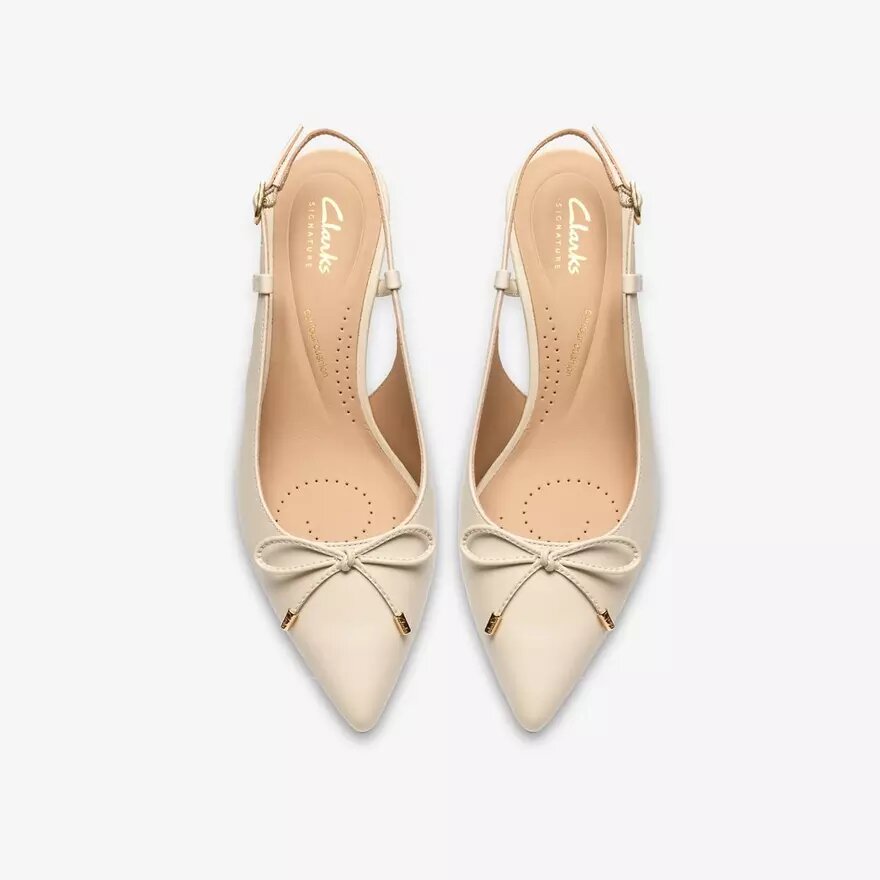 Zapatos de salón con lazo Zarey de piel color crema para mujer Zapatos de salón con lazo Zarey de piel color crema para mujer