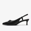 Zapatos de salón de mujer Zarey Bow de piel negra Zapatos de salón de mujer Zarey Bow de piel negra
