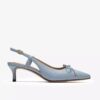 Zapatos de salón de mujer Zarey con lazo, de piel azul claro Zapatos de salón de mujer Zarey con lazo, de piel azul claro