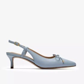Zapatos de salón de mujer Zarey con lazo, de piel azul claro