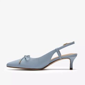 Zapatos de salón de mujer Zarey con lazo, de piel azul claro