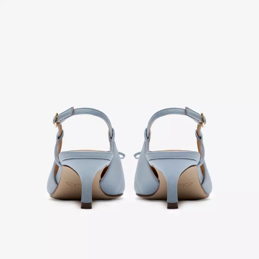 Zapatos de salón de mujer Zarey con lazo, de piel azul claro Zapatos de salón de mujer Zarey con lazo, de piel azul claro