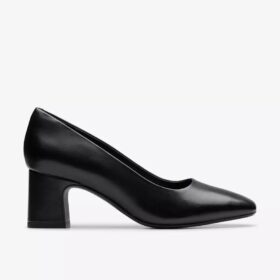 Zapatos de salón Fernie Court de piel negra para mujer, EE. UU.
