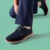 Zapatos Derby Brantin Plain de punto azul marino para hombre