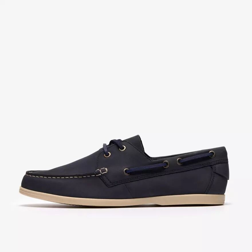 Zapatos náuticos de cordones Charmouth para hombre, en nubuck azul marino Zapatos náuticos de cordones Charmouth para hombre, en nubuck azul marino