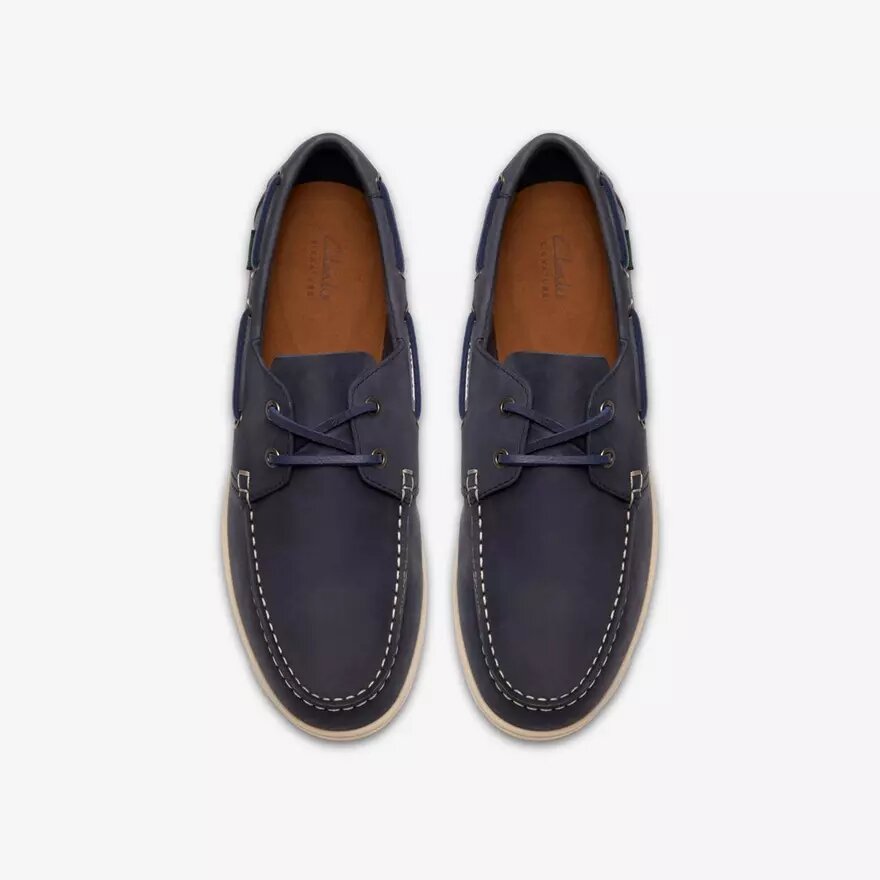 Zapatos náuticos de cordones Charmouth para hombre, en nubuck azul marino Zapatos náuticos de cordones Charmouth para hombre, en nubuck azul marino