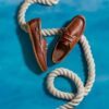 Zapatos náuticos de cordones Charmouth para hombre en piel color tostado Zapatos náuticos de cordones Charmouth para hombre en piel color tostado