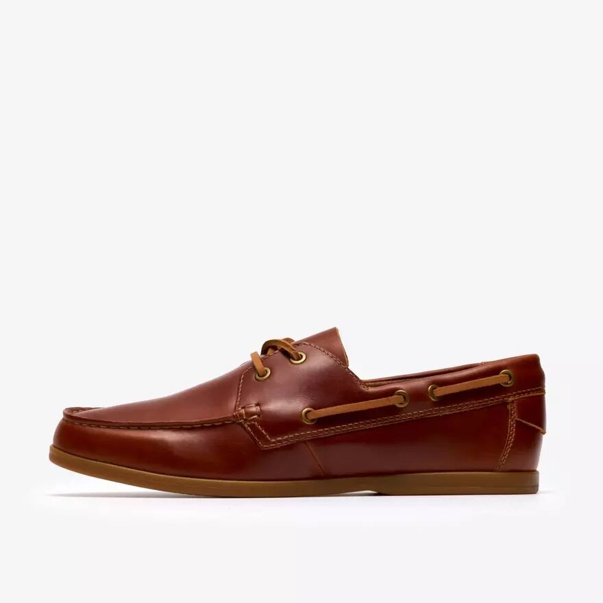 Zapatos náuticos de cordones Charmouth para hombre en piel color tostado Zapatos náuticos de cordones Charmouth para hombre en piel color tostado