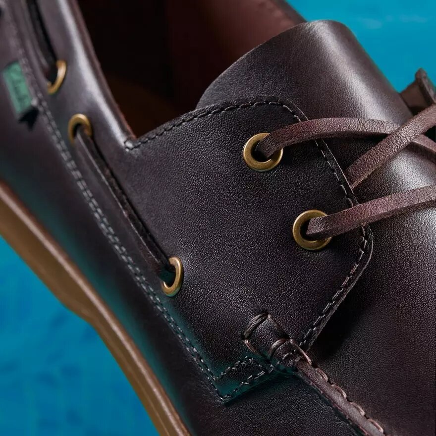 Zapatos náuticos de cuero marrón con cordones Charmouth para hombre Zapatos náuticos de cuero marrón con cordones Charmouth para hombre