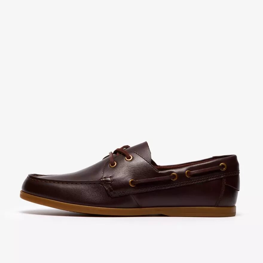 Zapatos náuticos de cuero marrón con cordones Charmouth para hombre Zapatos náuticos de cuero marrón con cordones Charmouth para hombre