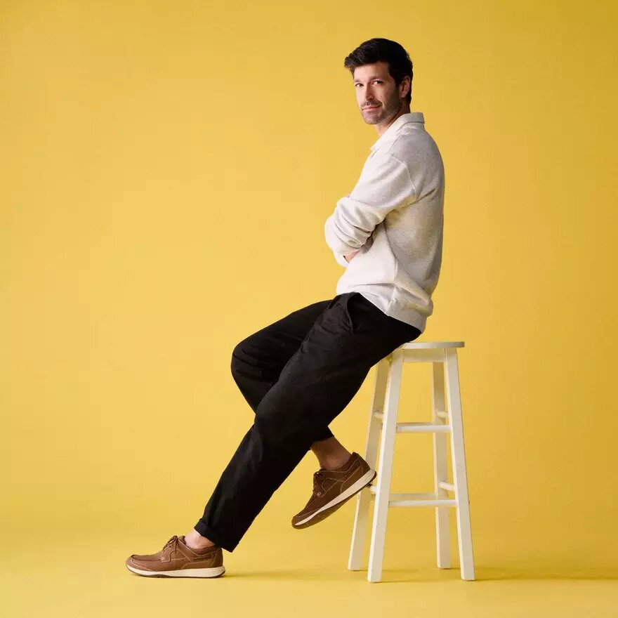 Zapatos náuticos de hombre Sailview con cordones, de nubuck color tostado claro Zapatos náuticos de hombre Sailview con cordones, de nubuck color tostado claro