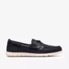 Zapatos náuticos Flexway 2Eye de nubuck azul marino para hombre
