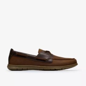 Zapatos náuticos Flexway 2Eye de nubuck marrón para hombre