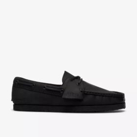 Zapatos náuticos Godney Boat de cuero negro para hombre
