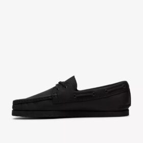 Zapatos náuticos Godney Boat de cuero negro para hombre