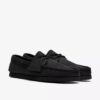 Zapatos náuticos Godney Boat de cuero negro para hombre