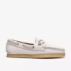 Zapatos náuticos Godney Boat para mujer en piel granulada blanca Zapatos náuticos Godney Boat para mujer en piel granulada blanca