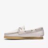 Zapatos náuticos Godney Boat para mujer en piel granulada blanca Zapatos náuticos Godney Boat para mujer en piel granulada blanca