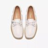 Zapatos náuticos Godney Boat para mujer en piel granulada blanca Zapatos náuticos Godney Boat para mujer en piel granulada blanca