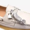 Zapatos náuticos Godney Boat para mujer en piel granulada blanca Zapatos náuticos Godney Boat para mujer en piel granulada blanca