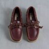 Zapatos náuticos Godney para mujer. Zapatos náuticos británicos de piel color tostado