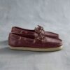 Zapatos náuticos Godney para mujer. Zapatos náuticos británicos de piel color tostado