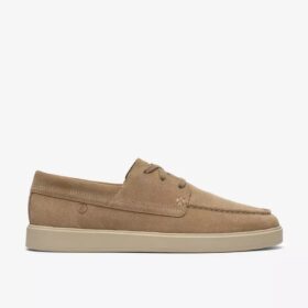 Zapatos náuticos Lockford para hombre en ante color arena oscuro