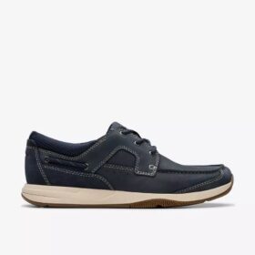 Zapatos náuticos Sailview para hombre con cordones, de nubuck azul marino