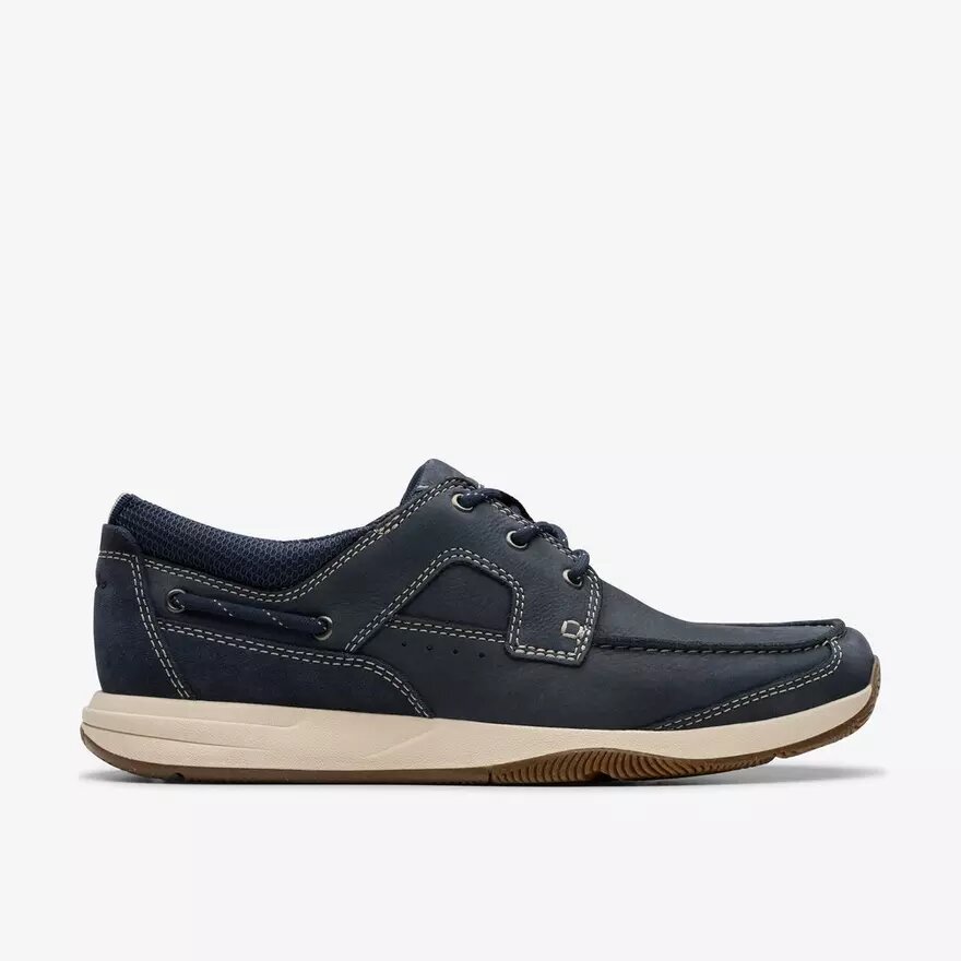 Zapatos náuticos Sailview para hombre con cordones, de nubuck azul marino Zapatos náuticos Sailview para hombre con cordones, de nubuck azul marino