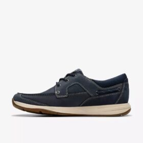 Zapatos náuticos Sailview para hombre con cordones, de nubuck azul marino