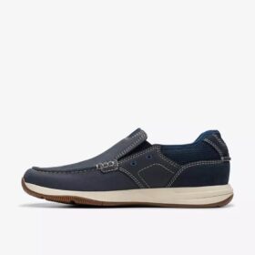 Zapatos náuticos sin cordones Sailview Step en nubuck azul marino, en forma de zapatillas slip-on para hombre