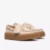 Zapatos náuticos Torhill para mujer en nubuck color crema