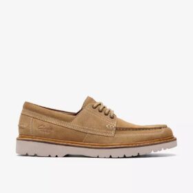 Zapatos náuticos Weltridge Moc de ante color arena para hombre