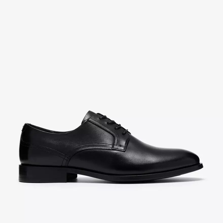 Zapatos Oxford Bowburn de cuero negro con cordones para hombre Zapatos Oxford Bowburn de cuero negro con cordones para hombre