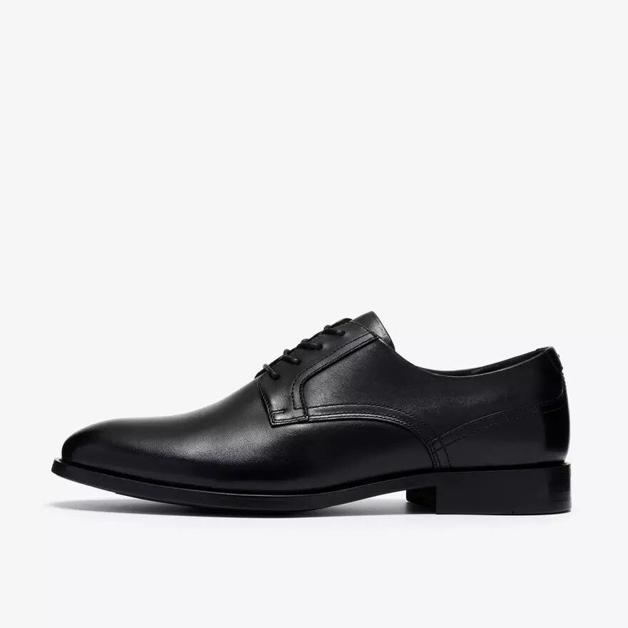 Zapatos Oxford Bowburn de cuero negro con cordones para hombre Zapatos Oxford Bowburn de cuero negro con cordones para hombre