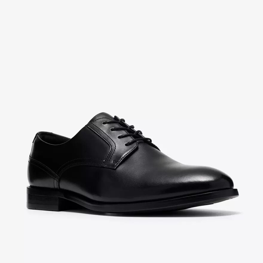 Zapatos Oxford Bowburn de cuero negro con cordones para hombre Zapatos Oxford Bowburn de cuero negro con cordones para hombre