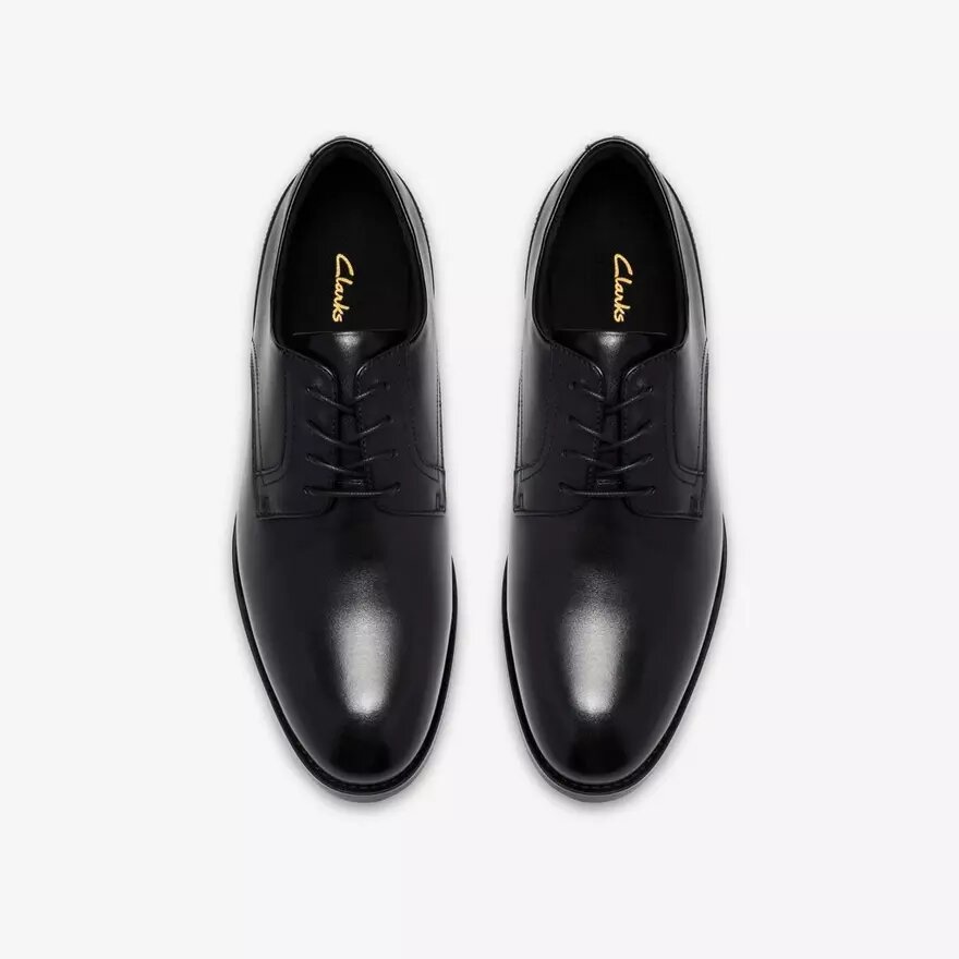 Zapatos Oxford Bowburn de cuero negro con cordones para hombre Zapatos Oxford Bowburn de cuero negro con cordones para hombre