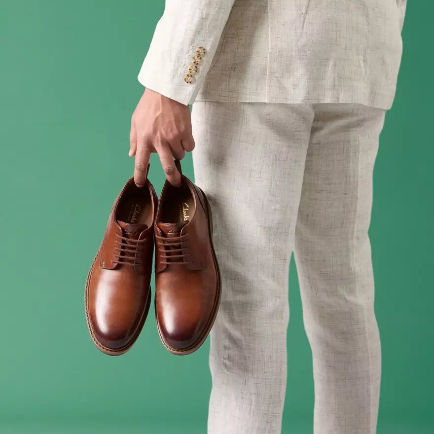 Zapatos Oxford de cordones Aldwin para hombre, en piel color tostado Zapatos Oxford de cordones Aldwin para hombre, en piel color tostado