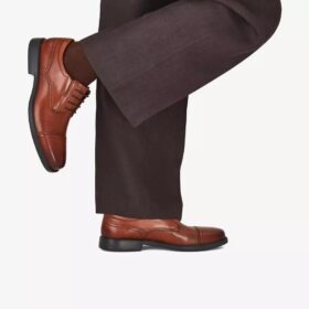 Zapatos Oxford Dresslite Cap de cuero marrón claro para hombre