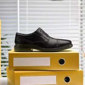 Zapatos Oxford Dresslite Cap de cuero negro para hombre