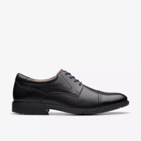 Zapatos Oxford Eldredge Cap de cuero negro para hombre | clarks