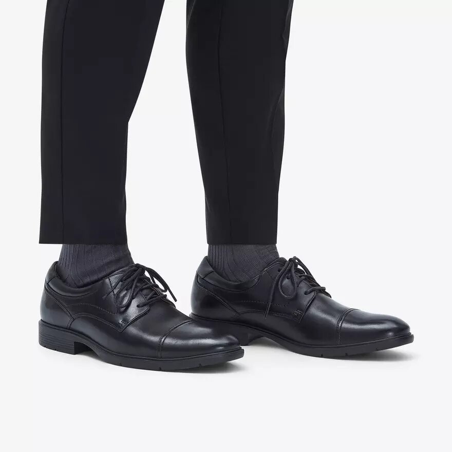 Zapatos Oxford Eldredge Cap de cuero negro para hombre | clarks Zapatos Oxford Eldredge Cap de cuero negro para hombre | clarks