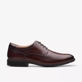 Zapatos Oxford Eldredge para hombre, de piel lisa marrón oscuro | Clark’s