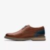 Zapatos Oxford Monahan de cuero liso color tostado para hombre | Clark’s