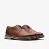 Zapatos Oxford Monahan de cuero liso color tostado para hombre | Clark’s