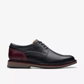 Zapatos Oxford Monahan de cuero liso negro para hombre | Clark’s