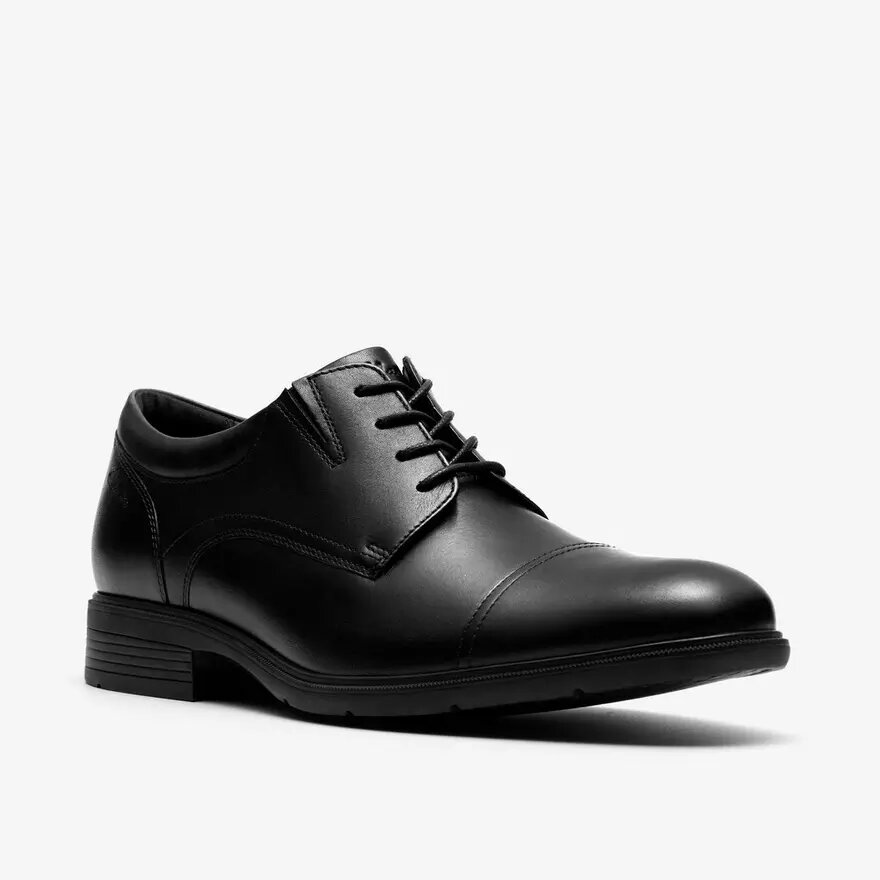 Zapatos Oxford Steadwell Cap de cuero negro para hombre Zapatos Oxford Steadwell Cap de cuero negro para hombre