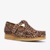 Zapatos Wallabee T-Bar con estampado de leopardo para mujer